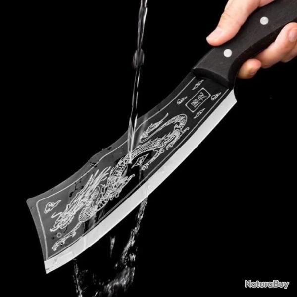 Couteau d'abattage utilitaire, lame de forge  la main . A