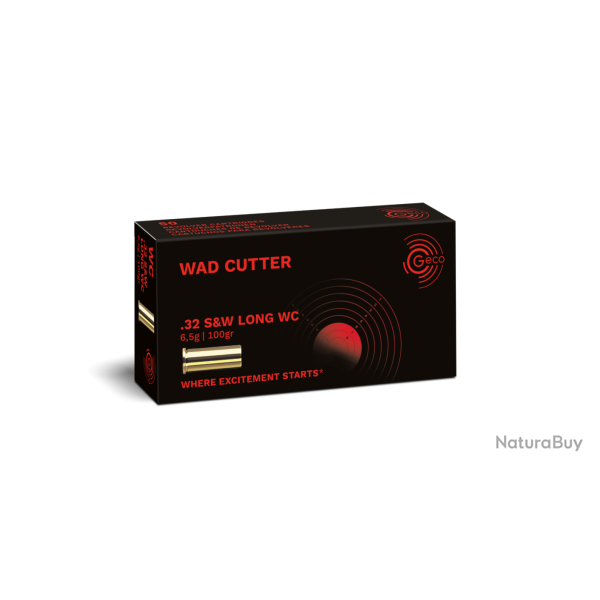 MUNITIONS GECO CALIBRE .32 S&W Long WC 100 GRS 20 boites ( 1000 munitions )