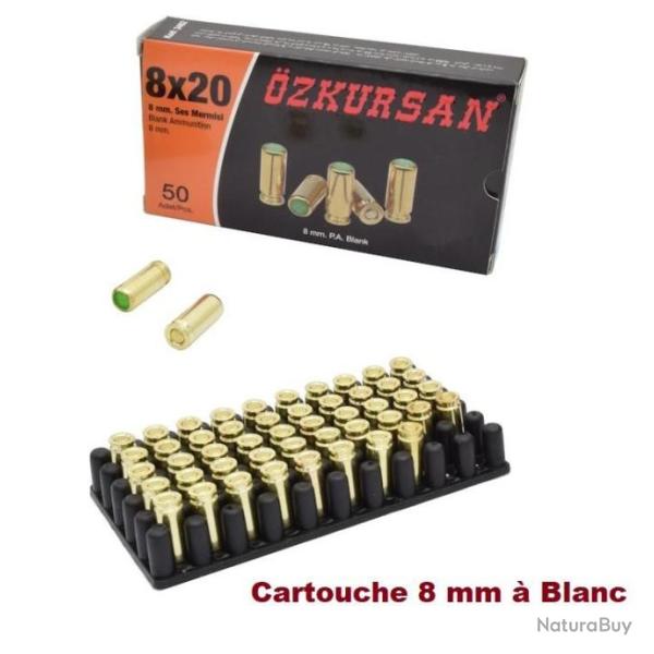 Boite de 50 Cartouches � Blanc  OZKURSAN Cal. 8 mm