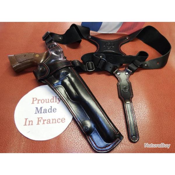 ETUI d'AISSELLE TRADITIONAL pour  r�volver S&W carc N en 8p (fabrication artisanale fran�aise )