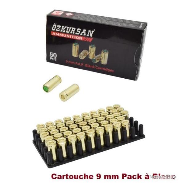 Boite de 50 Cartouches � Blanc  OZKURSAN Cal. 9 mm Pack