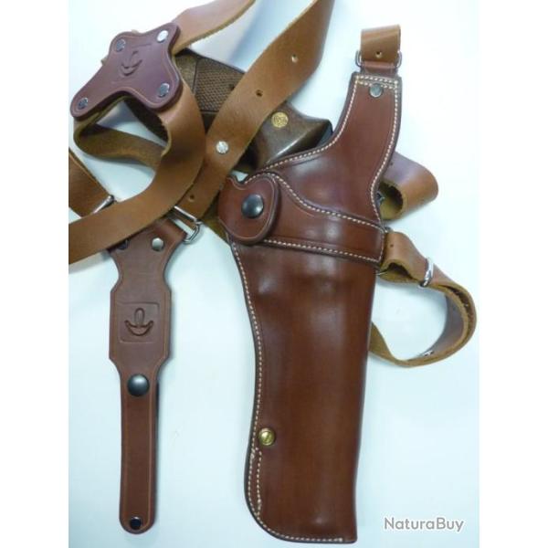 ETUI d'AISSELLE TRADITIONAL  pour  r�volver S&W carc N en 6p (fabrication artisanale fran�aise )