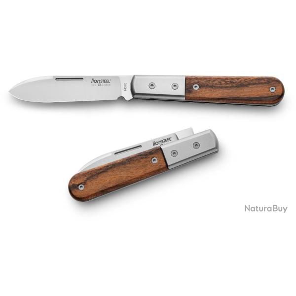 Couteau LionSteel Barlow Roundhead Santos Lame Acier M390 Manche Bois/Titane Made Italy LSTCK0111ST