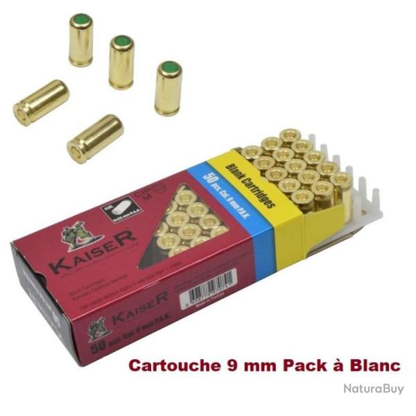 Boite de 50 Cartouches � Blanc  KAISER Cal. 9 mm Pack