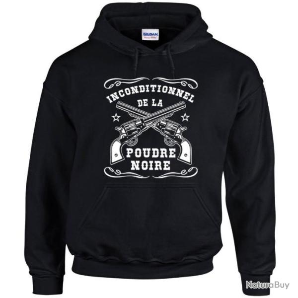 Sweat � capuche INCONDITIONNEL DE LA POUDRE - tir revolver amorce percussion PNF2 PN calibre .44 .45