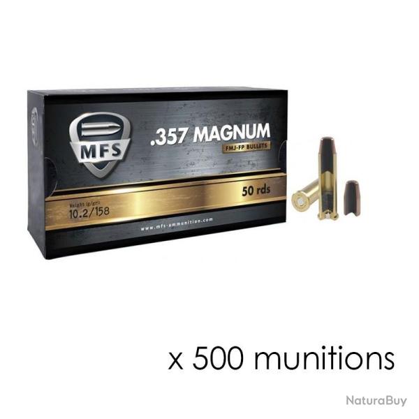 500 munitions MFS cal.357 Magnum FMJ Flat Point 158 grains 