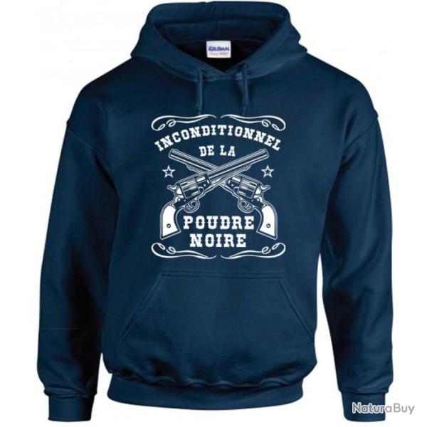 Sweat � capuche INCONDITIONNEL DE LA POUDRE - tir revolver amorce percussion PNF2 PN calibre .36 .44
