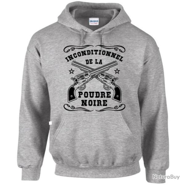 Sweat � capuche INCONDITIONNEL DE LA POUDRE - tir revolver amorce Poudreux PN  PNF2 calibre .36 .44
