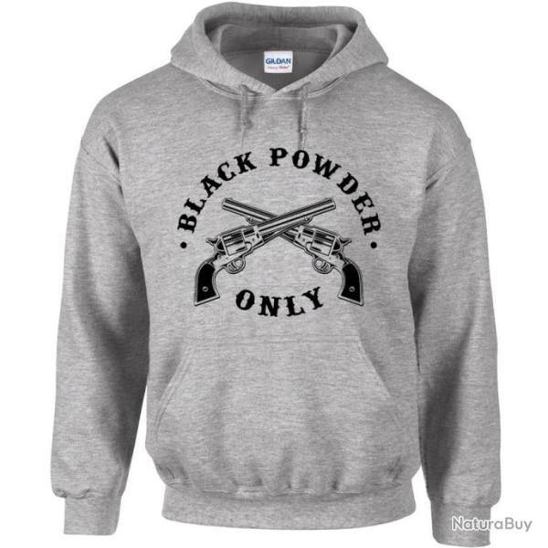 Sweat � capuche BLACK POWDER ONLY tir revolver amorce percussion PNF2 poudre noire PN cal .44 .36 31