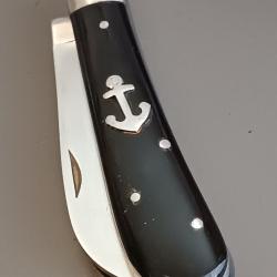 ANCIEN COUTEAU LONDON, manche CORNE, guilloché.