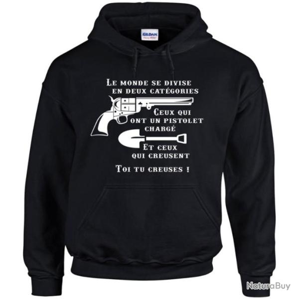 Sweat � capuche  LE MONDE SE DIVISE EN DEUX CAT�GORIES - Western Spaghetti Le Bon La Brute Le Truand