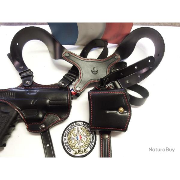 ETUI d'AISSELLE MIAMI pour GLOCK ou SIG , 1911, CZ ..... (fabrication artisanale fran�aise )