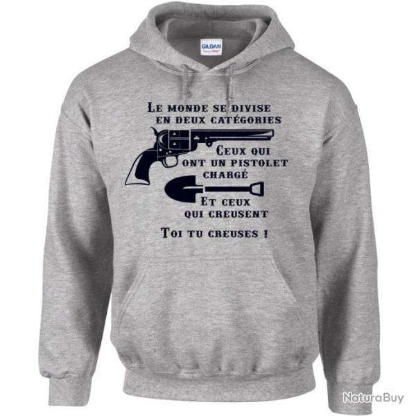 Sweat � capuche LE MONDE SE DIVISE EN DEUX CAT�GORIES  Western Morricone   Le Bon La Brute le Truand