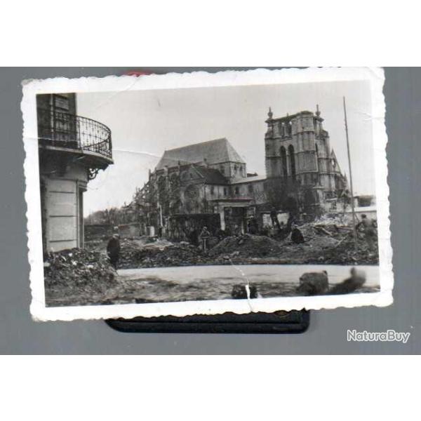 bombardement de beauvais juin 1940 , ruines , �glise saint-�tienne , photo dubois