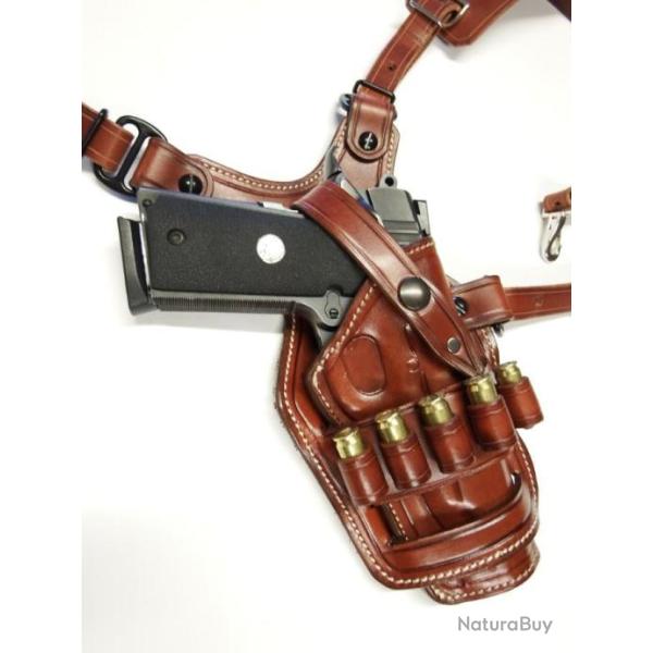 ETUI CUIR, port VENTRAL et AISSELLE  "HUNTER"   pour 1911  (fabrication artisanale fran�aise )