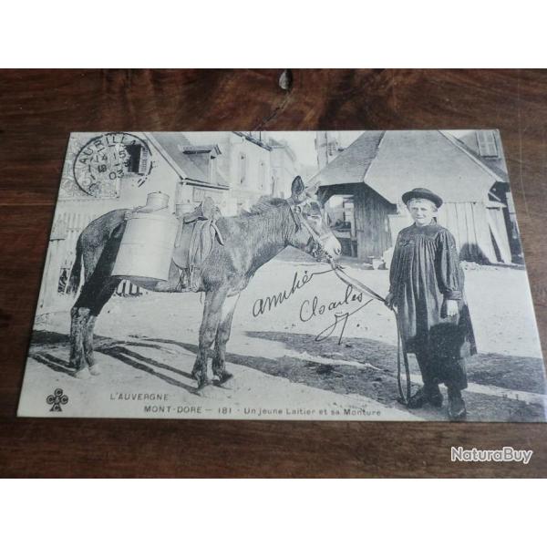 cp l auvergne mont dore un jeune laitier