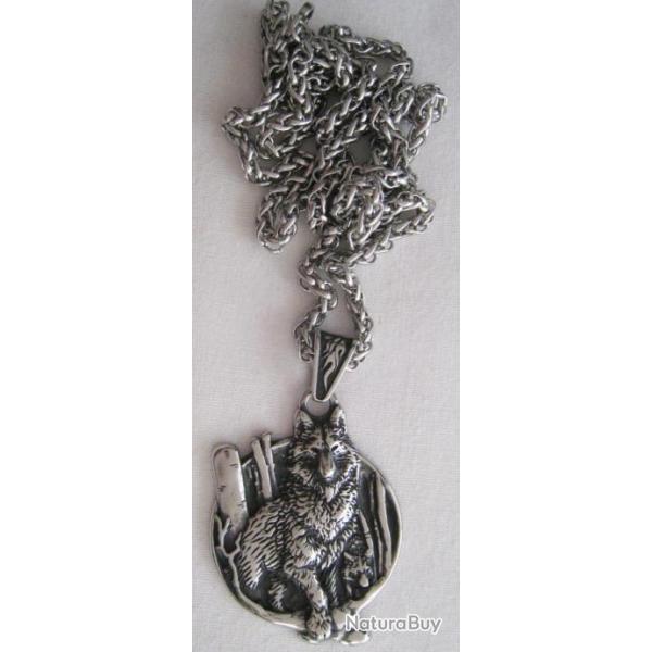 PENDENTIF INOX LOUP  - Ref.59