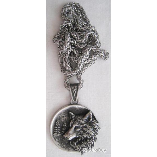 PENDENTIF INOX LOUP  - Ref.60
