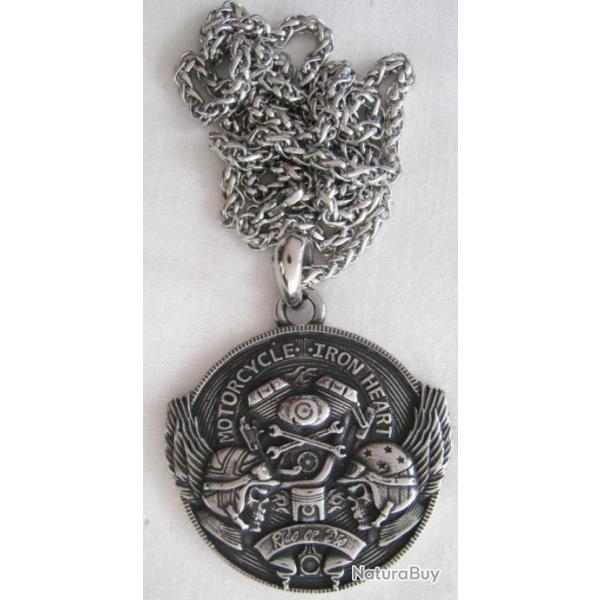PENDENTIF INOX BIKER HARLEY  - Ref.64