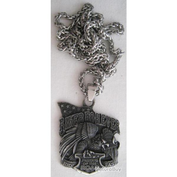 PENDENTIF INOX AIGLE BIKER HARLEY  - Ref.65