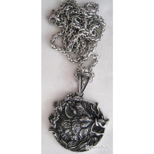 PENDENTIF INOX SANGLIER  - Ref.63