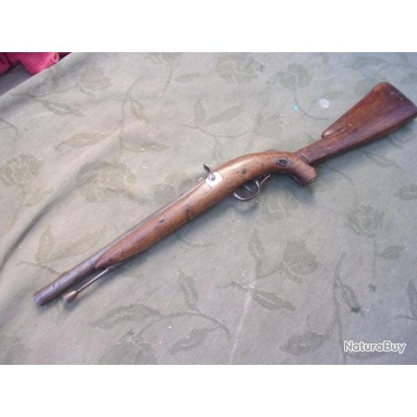 Rare carabine pistolet � poudre noire calibre 19 mm crosse d�montable