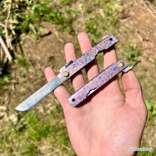 Couteau pliant higonokami titane 14c28n