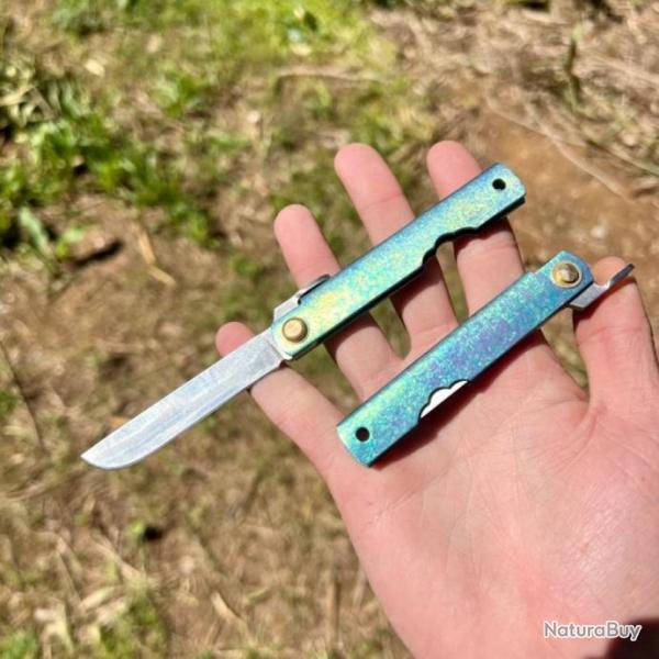 Higonokami titane bleu/vert anodis� 14c28n japonais collection