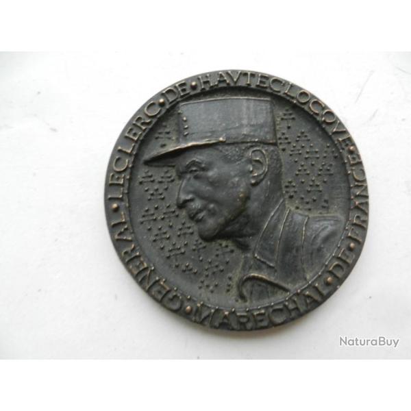 m�daille de table g�n�ral Leclerc de Hauteclocque mar�chal de France