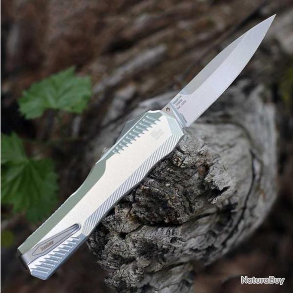 Couteau Kershaw Auto Livewire OTF Spear Point Lame Acier CPM-MagnaCut Raw Manche Alu USA KS9000RAW