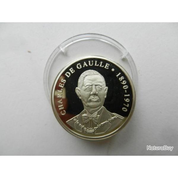 m�daille de table G�n�ral de Gaulle 1890 1970 - collection les pr�sidents fran�ais