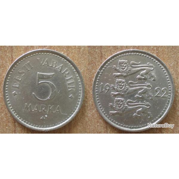 Estonie 5 Marka 1922 Piece