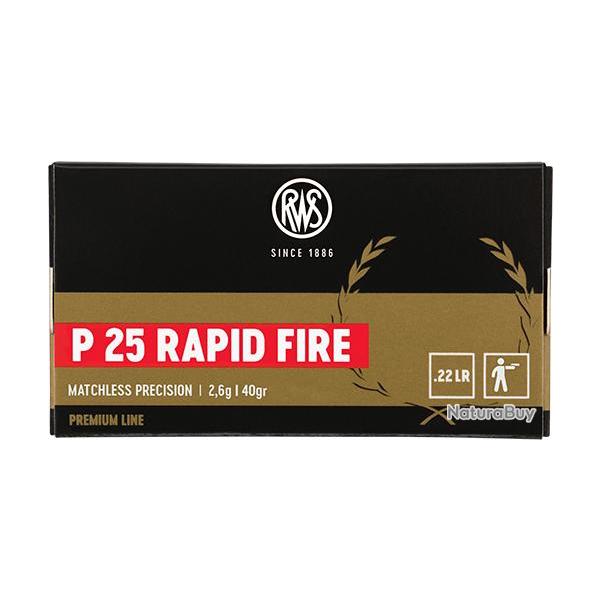 BOITE DE 50 CARTOUCHES RWS P25 RAPID'FIRE CAL.22LR 40GR