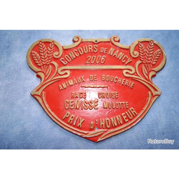 1 PLAQUE DE BETE DE CONCOURS n2