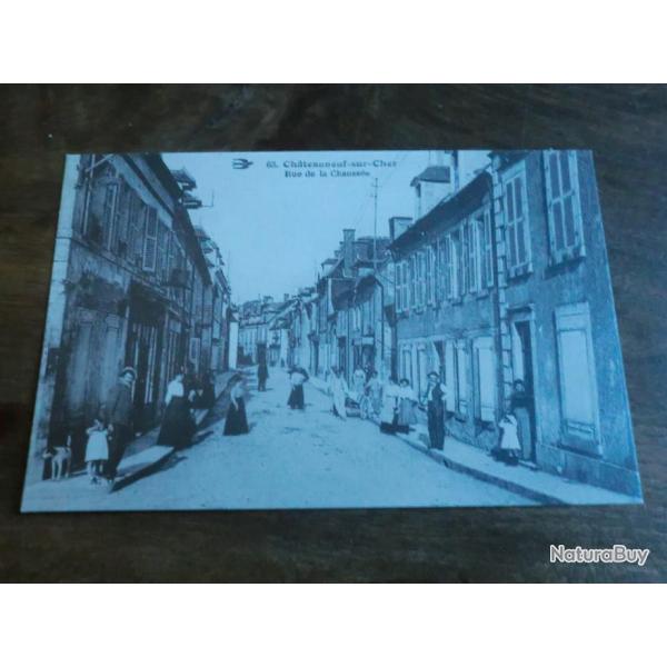cp 18 chateauneuf sur cher rue de la chauss�e