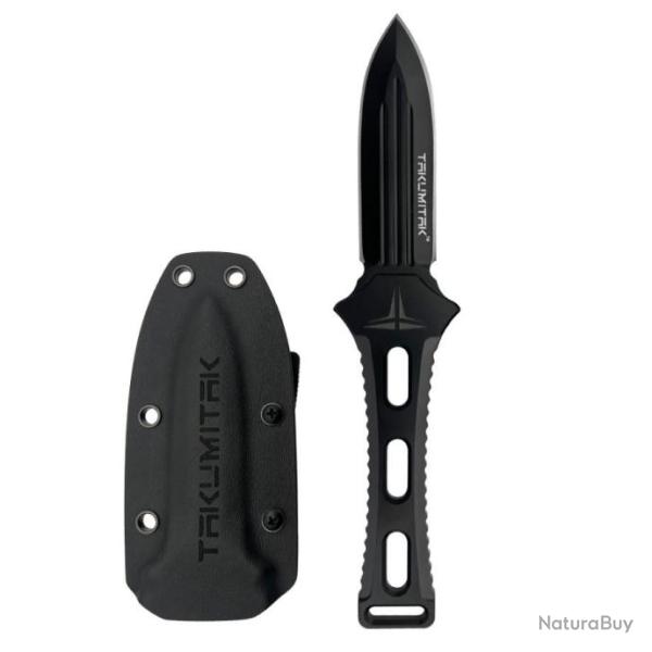 Couteau Dague Takumitak Hidden Anger Black Lame Acier D2 Double Tranchant Etui Kydex TKF205BK
