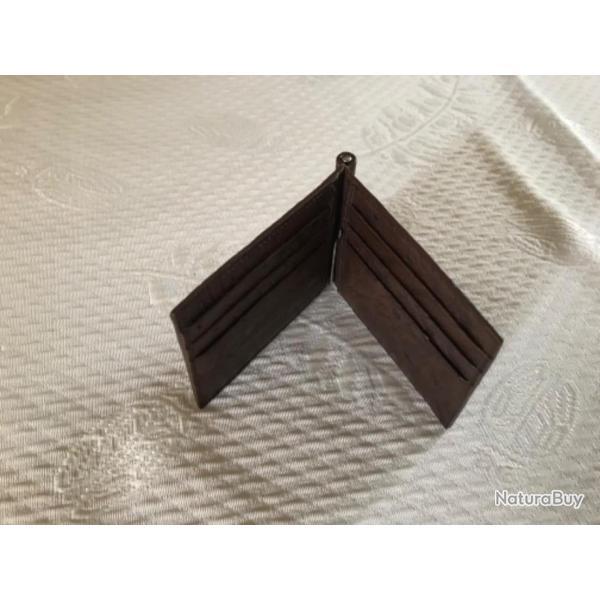 Porte cartes cuir d'autruche