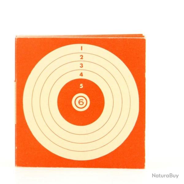 PAQUET DE 100 CIBLES KERMESSE 14X14cm FOND ROUGE