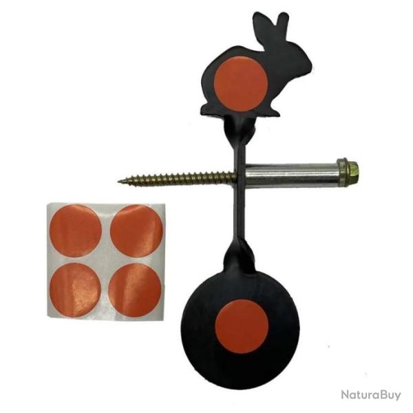 Cible pivotante tourniquet pour airsoft � motif animal - Lapin noir