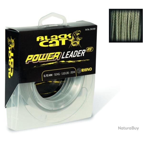 Tresse Bas de ligne BLACK CAT Power Leader RS 20m 0.70mm