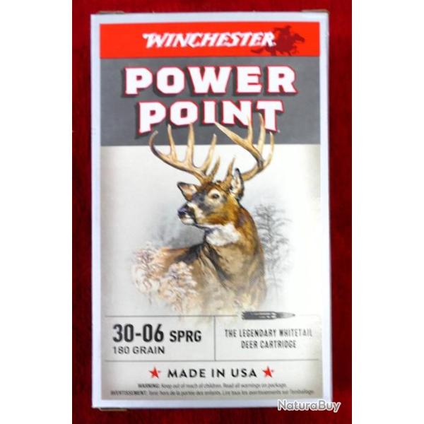 CARTOUCHES power POINT CAL 30.06 -180GRS