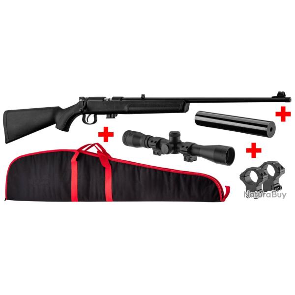 Pack Carabine Cal.22LR Norinco NR15 crosse synthtique + modrateur + lunette + fourreau