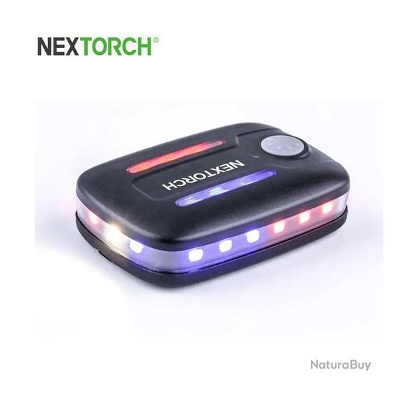 Lampe Multifonction Nextorch UT22L (Molle et Clip) - 11 Lumens - rouge et bleu clignotant - warning