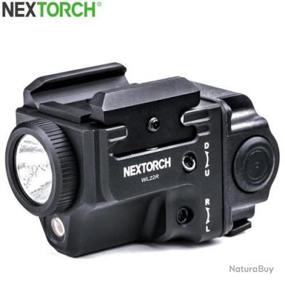 Lampe arme de poing Nextorch WL21R - 650Lumens + laser rouge - Fixation