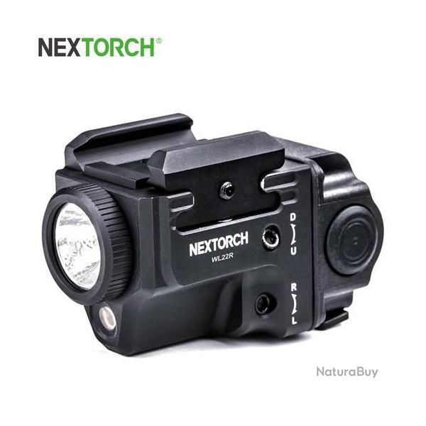 Lampe arme de poing Nextorch WL22R - 650 Lumens + laser rouge - Fixation sur rail