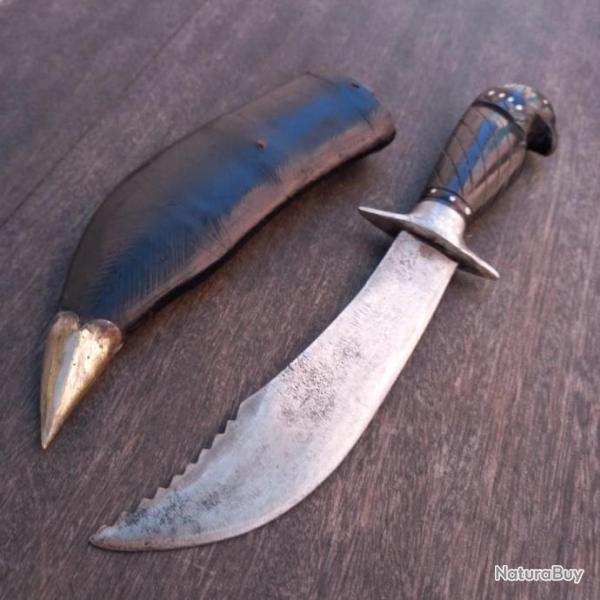 Ancien Poignard N�PALAIS Manche en Bois t�te de Rapace avec �tui en Cuir