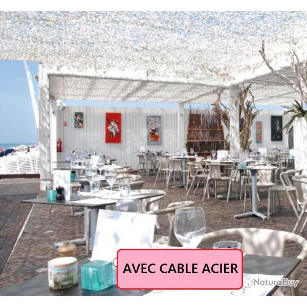 Filet de camouflage renforc� Bartavel (C�ble Acier) - 80% d'ombrage - BLANC Blanc 3x4m