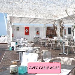 Filet de camouflage renforc&eacute; Bartavel (C&acirc;ble Acier) - 80% d'ombrage - BLANC Blanc 4x6m