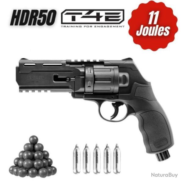 Pack  Revolver Umarex  T4E HDR50 co2 billes caoutchouc 11 joules 1