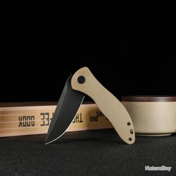 Couteau CIVIVI Synergy 3 Lame Drop Point Acier Nitro-V Manche G10 Tan IKBS Linerlock CIVC20075D2
